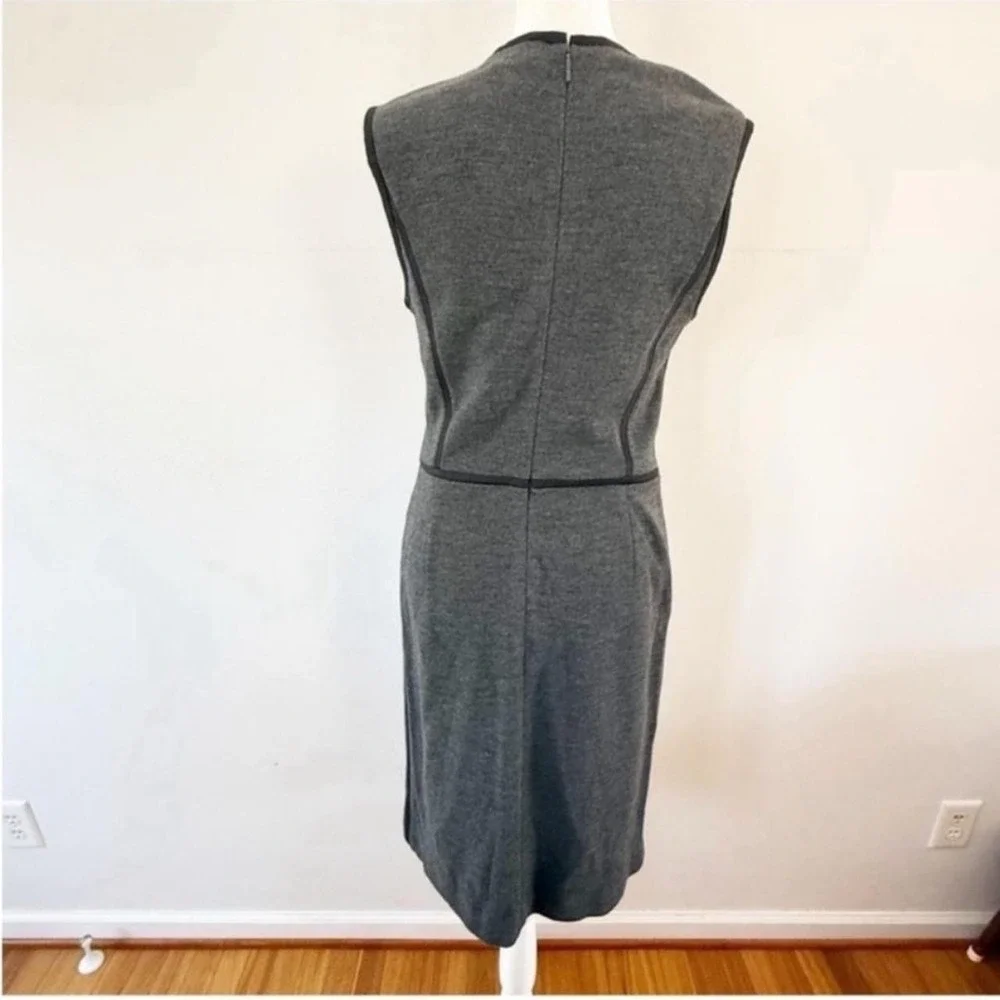 Tory Burch Sheath Dress Womens Small Gray Wool Career Minimaist Quiet Luxury